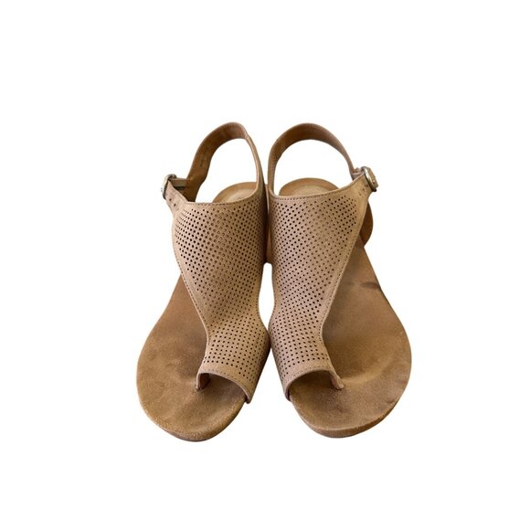 Style & Co Size 7 Maddyson Woman’s Cork Wedge Sling Back Sandal Lt Taupe - Picture 7 of 14